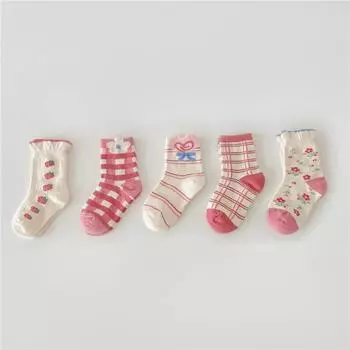 5Pairs/lot New Baby Socks Cute Cartoon Infant Newborn Sock for Girls Boys Soft Cotton Toddler Socken Kids Clothes Accessories S(1-3Y)