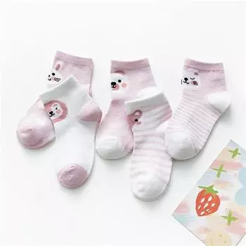 5Pairs/lot Newborn Baby Boys Girls Socks Summer Mesh Thin Toddler Socks for Girls Cotton Cartoon Infant Sock Accessories 0-9M(XS)