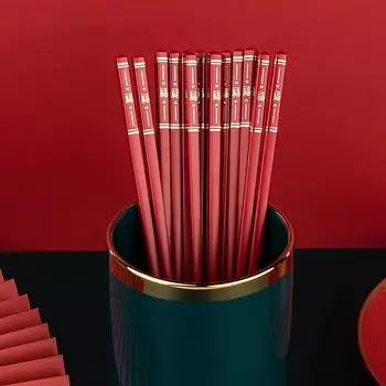 5Pairs Non-Slip Chopsticks Christmas High Quality Home Hotel Restaurant Portable Food Stick For Family Gathering Chopsticks