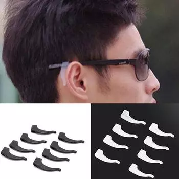 5Pairs Transparent Anti Slip Glasses Clear Silicone Ear Hooks Eyeglasses Grip Soft & Light Eyewear Holder Accessory чёрный