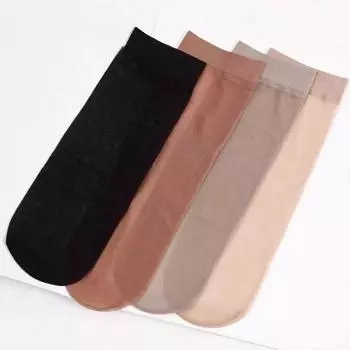 5Pairs Ultrathin Women Silk Socks Elastic Summer Short Socks Short Ankle Silk Socks Female чёрный