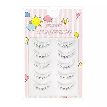 5PAIRS Whole Pair Eyelash Extension Transparent Stems One-piece Fake Lashes Women