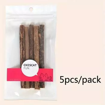 5Pc/Set Cat Cleaning Teeth Pure Natural Catnip Cat Molar Toothpaste Stick Silvervine Actinidia Fruit Matatabi Cat Snack Stick A