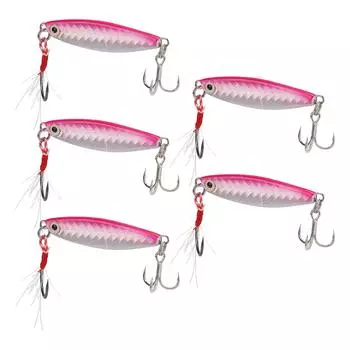 5Pcs 15g Metal Vib Hard Fishing Lures Jigging Fishing Baits Artificial Hard Lure with Sequin Laser розовый