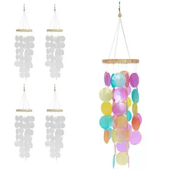 5PCS/1PCS Outside Wind Chimes Handmade Seashell Wind Chimes Hanging Outdoor Windchimes Garden Patio Yard Lawn Home Decor 40cm 1PCS белый