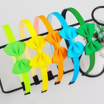 5pcs 2inch Grosgrain Ribbon Hair Bows with Headband Plastic Teeth Hairbands Girls Headbands Children Kids Hair Accessories