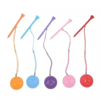 5Pcs 3 1 4 Inch Golf Wooden Tees With Anti Loss Rope Magnetic EVA Foam Multi Color Expression