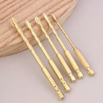 5Pcs 3-8Mm Cross Hex Tile Drill Bit For Glass Concrete Ceramic Tile Hole Opener, Tungsten Carbide Hard Alloy Bits Set Tool one size
