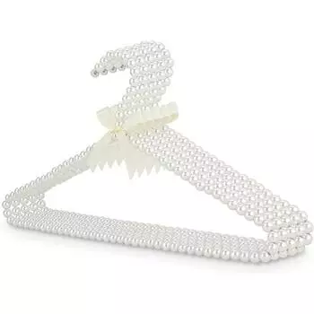 5pcs 40cm Pearl Hanger Bow Tie Bride Durable Hanger for Adult Pegs Clothes Elegant Organizer Clothespins Wedding Dress Hanger