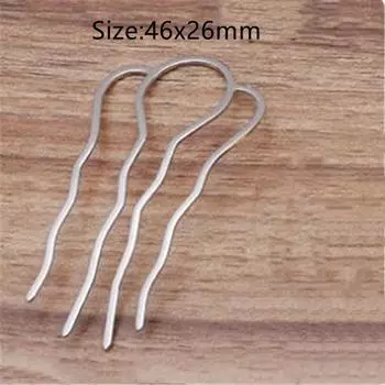 5pcs 4 Teeth Metal Hair Fork Clip Stick Comb Gums For Women Chinese Bridal Barrettes Accessories Decoration Jewellery Making