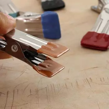 5pcs 55 * 25MM Leather Traceless Clip, Stainless Steel Handmade DIY Leather Fabric Fixing Clip, Leaving No Marks золотистый