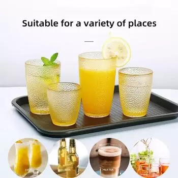 5Pcs Acrylic Drop-proof Drink Cups Set Home Party Colored Flat Bottom Beer Mug Stackable Restaurant Juice Coffee Tea Water Cups Brown 200ml(5Pcs)