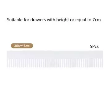 5Pcs Adjustable Drawer Divider DIY Cabinet Closet Separator Combination Partition Board Socks White-S