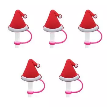 5PCS Airtight Christmas Straw Caps Splash Proof Dust Cap 7-8mm or 9-10mm Straws 6