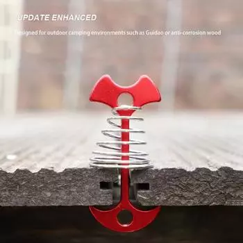 5Pcs Aluminum Alloy Camping Tent Stakes Quick Release Practical Portable Fixed Fishbone L красный