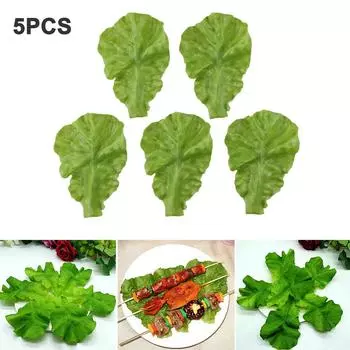 5pcs Artificial Vegetable Lettuce Leaves Lettuce Leaves Simulation Fake Lifelike For Home Party Kitchen Festival Decoration