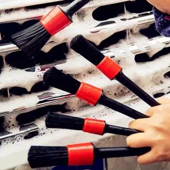 5Pcs Auto Car Detailing Brush Set Automotive Interior Exterior Wash Detailing Brush Kit Air Outlet Wheel Cleaning Brushes Tools