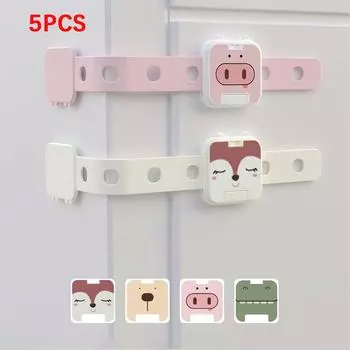5PCS Baby Cartoon Cabinet Lock With Drawer Lock Children s Anti-opening Refrigerator Lock Family Baby Anti-pinch Safety Buckle