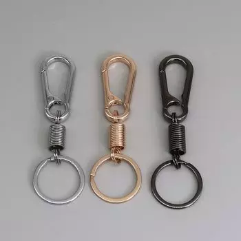 5pcs Bag Hanging Spring Pendant Mountaineering Buckle Car Keyring Zinc Zinc Zinc Alloy Keychain Girl/Boy Gold Simple