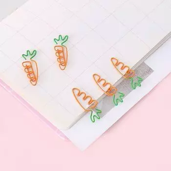 5pcs Binder Clip Carrot Paper Clip Carrot Shaped Carrot Metal Bookmark Office Binding Supply 5pcs
