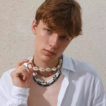 5 шт. комплект ожерелий из деревянных бусин в стиле бохо, мужская мода, хип-хоп, ожерелья-чокеры, ключицы, подарок парню, ювелирные изделия
