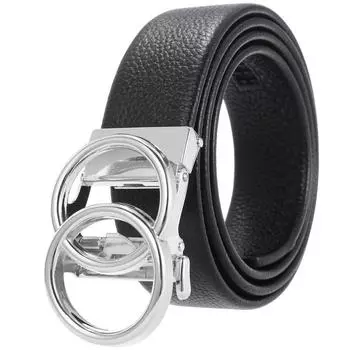 5Pcs Business Casual Belt, Men S First Layer Cowhide Belt, Alloy Automatic Buckle Belt Ly36-23509-5 110cm-130cm