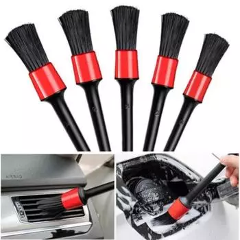 5Pcs Car Cleaning Brush Kit Auto Detail Brushes Dust Brushes for Car Interior Detail Brush Set Wheel Rims Clean Brush Tools