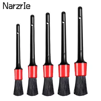5pcs Car Detailing Brush Auto Cleaning Set for Washing Car Interior Cleaning Wheel Gap Rims Dashboard Air Vent Trim Tool