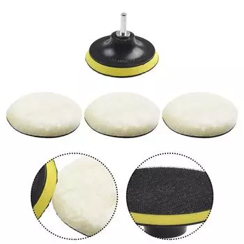 5Pcs Car Polishing Pad Set Wool Buffing Wheel Tool 4 Inch Drill Polish Disc Kit Auto Polishing Detailing Cleaning Goods CHINA
