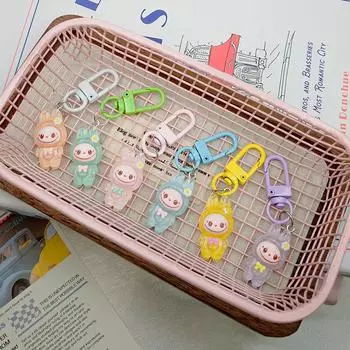 5 шт. мультяшный кавайный цветок лабубу брелок подвеска забавный автомобильный брелок изысканный милый рюкзак украшения аксессуары подарок
