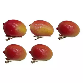 5PCS Charm 3D Mango Hairpins Stylish Fruit Hair Clip Hair Decoration Fruit Headwear Perfect for Various Occasions