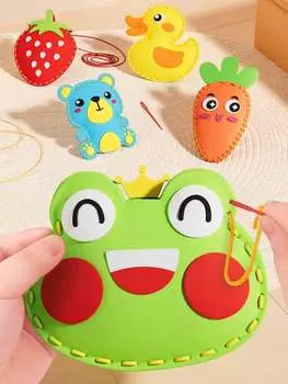 5pcs Children s Sewing Handmade Set,DIY Sewing Material Pack,Children s Toys,Educational Stress - Relief,Enlightenment Festival Gift Sewing Dolls Frog 5 Pcs Set разноцветный