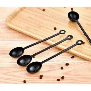 5pcs Coffee Bean Honey Milk Tea Spoon Household Fruit Powder Spoons Bar Kitchen Household Items Seasoning Spoon Accessories