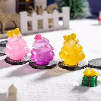 5Pcs Creative Mini Luminous Small Christmas Tree Decoration Diy Home Decoration Gifts