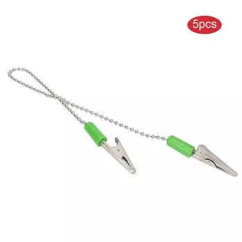 5pcs Dental Lab Bib Clip Napkin Holder with Flexible Steel Ball Chain Dentist SuppliesYellow зелёный