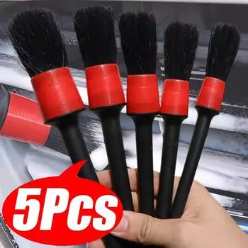 5PCs detailing brush set car brushes car detailing brush for car cleaning detailing brush dashboard air outlet wheel brush