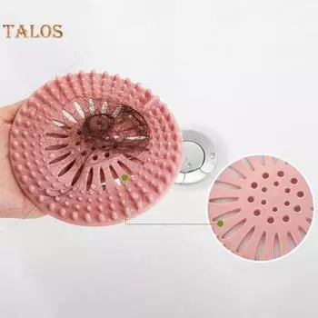 5Pcs Drain Hair Catcher Fine Mesh Anti-clogging Easy to Install Useful Bathroom Floor Bath Shower Cover Daily Use розовый
