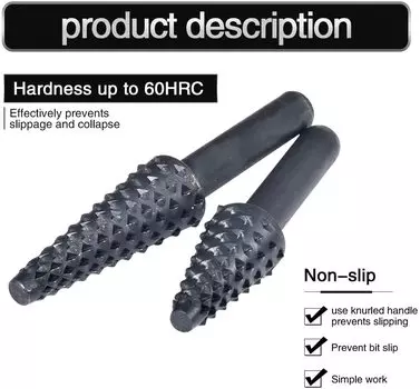 5PCS Drill Bit Set 1/4 6mm Shank Rotary Cutting Tools For Grinding Woodworking Knife Wood Carving Tool Burr Set чёрный