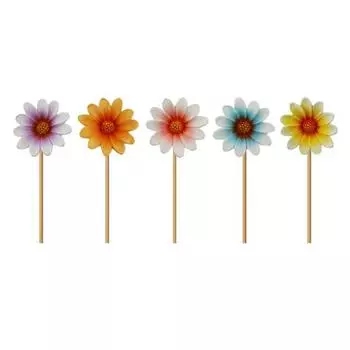 5Pcs Fake Flower Insert Weather-Resistant Resin Artificial Flower Stress-Relief Indoor Outdoor Home Garden Ornament D