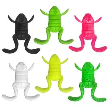 5PCS Fishing Bait 4CM Kick-Legged Frog Soft Bait Floating Frog Attractive Fish Lure for Saltwater Freshwater For Bass Catfish зелёный
