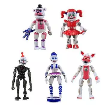 5pcs Fnaf Five Nights At Freddys Action Figures Light Up Game Toys Miniatures