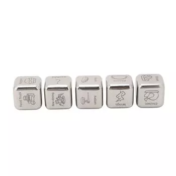 5pcs Food Decision Dice 30 Food Patterns Exciting Meal Planner Metal Couples Dice for Date Night