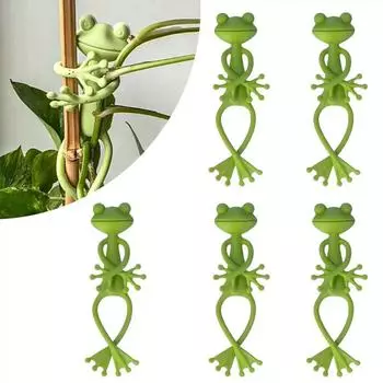 5pcs Frog Plant Stand Green Frog Plant Supports Cute Stable Support for Small Potted Plants Succulents Planter Decorations 5pcs