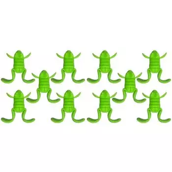 5Pcs Frog Soft Bait 10g Kick-Legged Frog Bait for Bass Fishing (Yellow Green)
