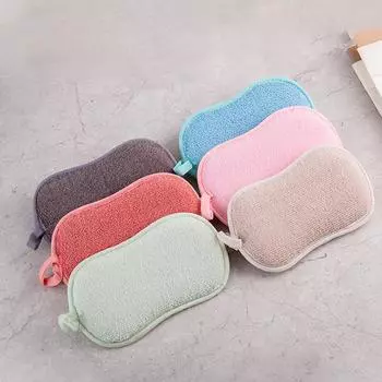 5PCS Household Dishwashing Sponge Wipe A Double-Sided Cleaning Block To Remove Oil And Thickened Microfiber Rag Sponge M