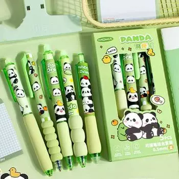5pcs INS Erasable Gel Pen 0.5mm Neutral Pen Cartoon Erasable Pens Writing Supplies Style 2