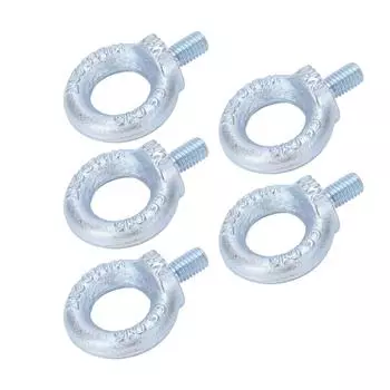 5PCS Lifting Shoulder Eye Bolt Electroplating White Zinc Q235 Steel Lifting Ring Threaded Eyebolt