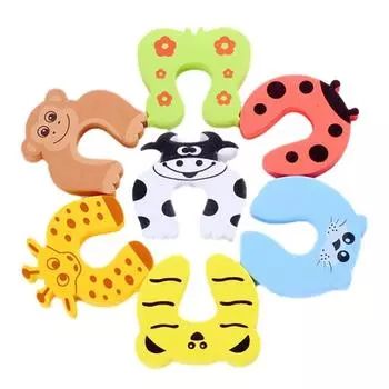 5Pcs/Lot Baby Safety Child Lock Finger Protector For Newborn Furniture Protection Card Door Stopper Security Cute Animal Care