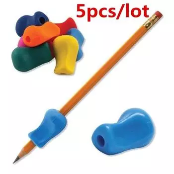 5Pcs/lot Children Kids Pen Pencil Grip Corrector Handwriting Aid Kids Silicone Hand Writing Gripper 5pcs