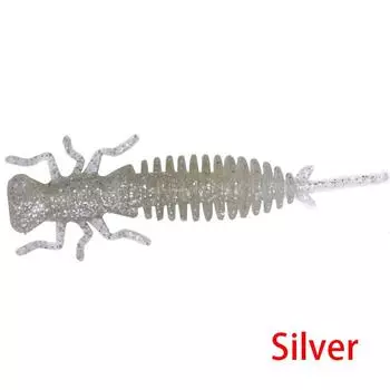 5pcs/lot Quality Larva Soft Lures 55mm 75mm 100mm Artificial Silicone Soft Bait Worm Fishing Wobblers Bass Carp Swimbaits 5.5cm 1.2g